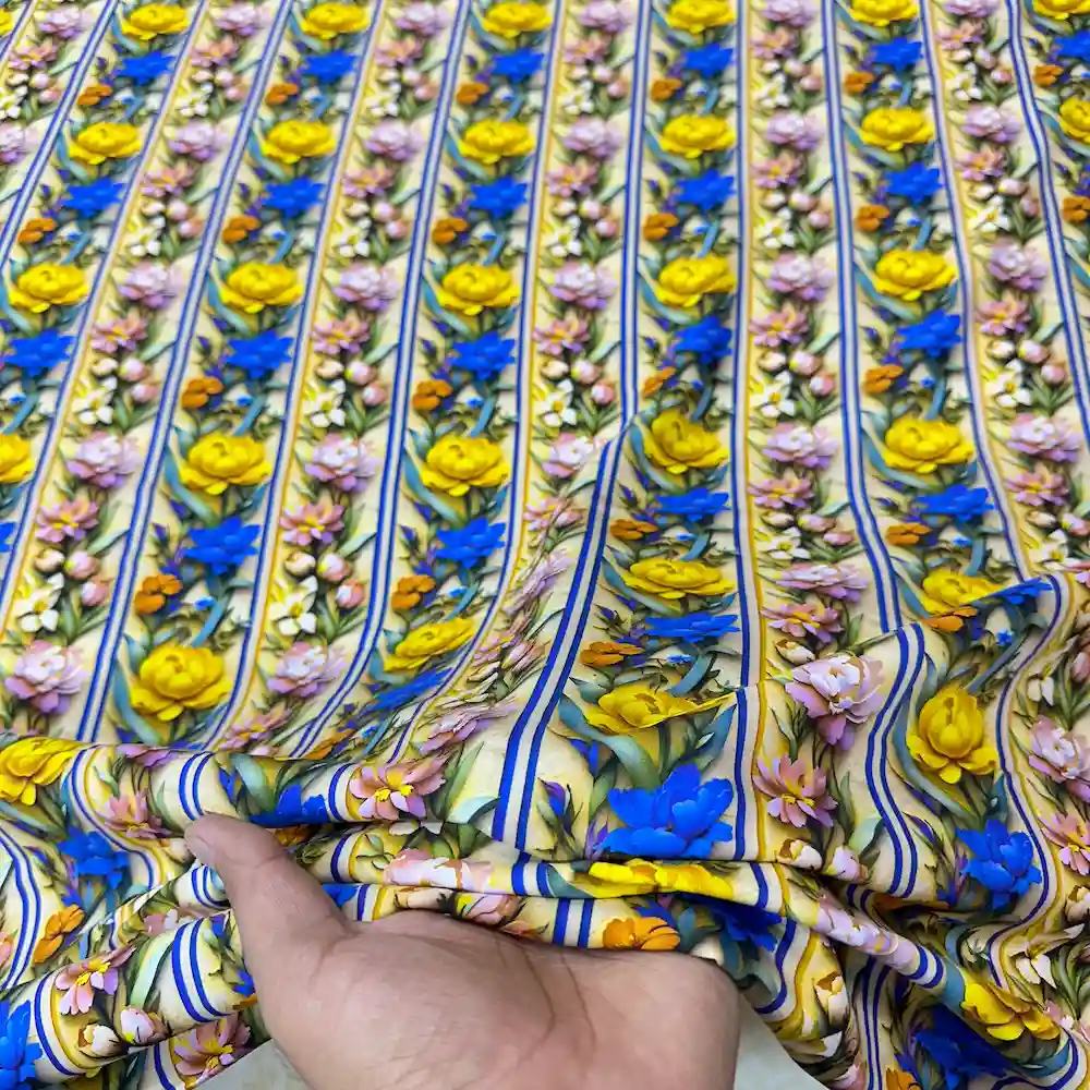 پارچه نخی سه بعدی عروسكی وارداتی طرح راه راه - تصویر 2