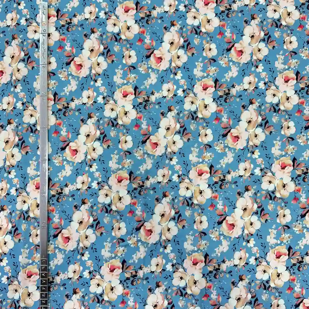 پارچه نخی نانو (كودری) وارداتی مدل گل بوته ای - تصویر 2