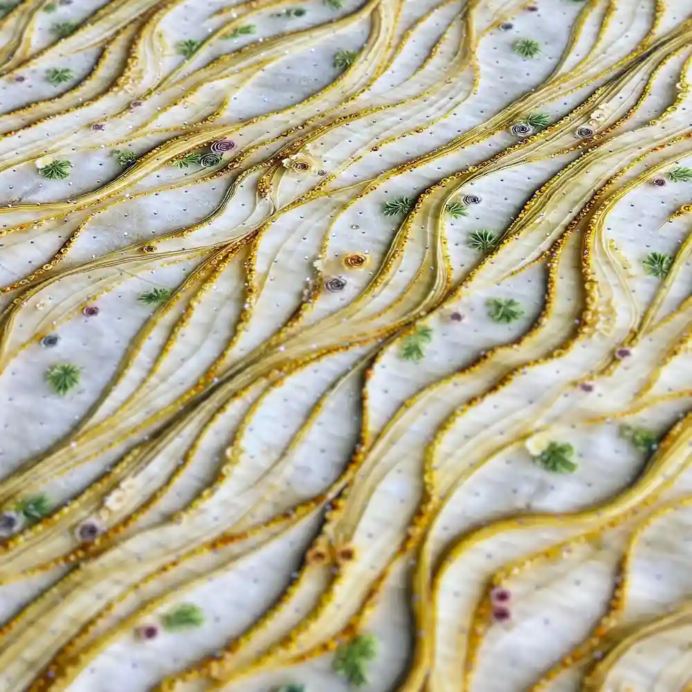 پارچه نخی نگين دار وارداتی سفارش ترك طرح شنی - تصویر 5