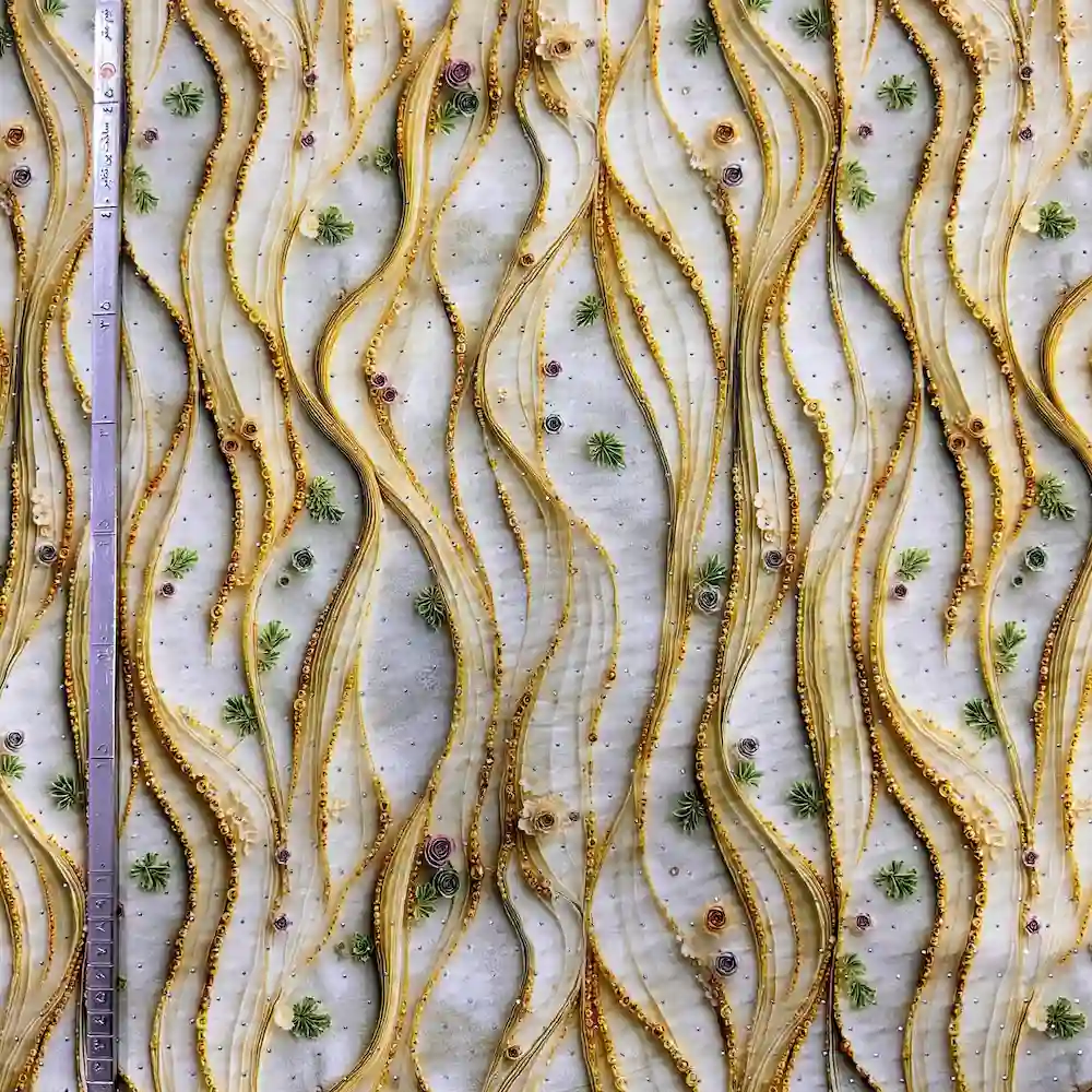 پارچه نخی نگين دار وارداتی سفارش ترك طرح شنی - تصویر 3