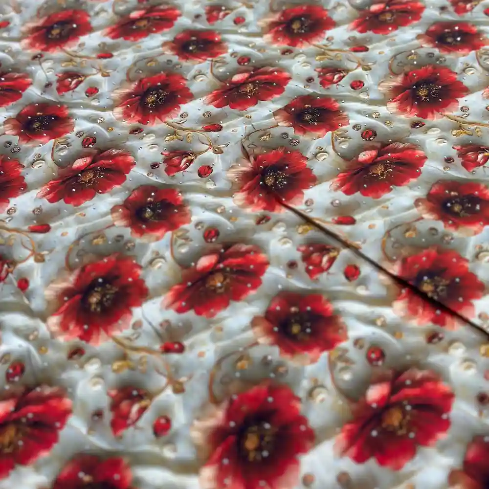 پارچه نخی نگين دار وارداتی سفارش ترك طرح گل عشق - تصویر 2