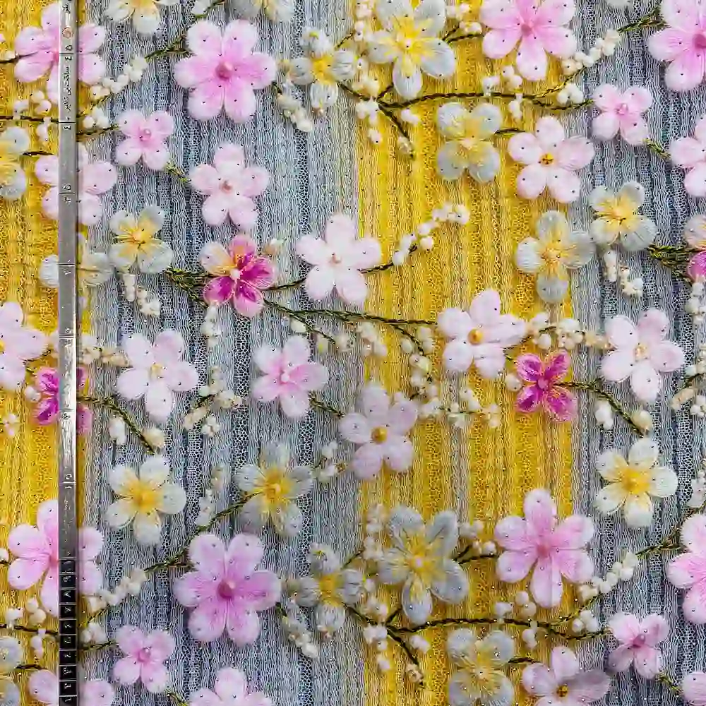 پارچه نخی نگين دار وارداتی سفارش ترك طرح كژوان - تصویر 3