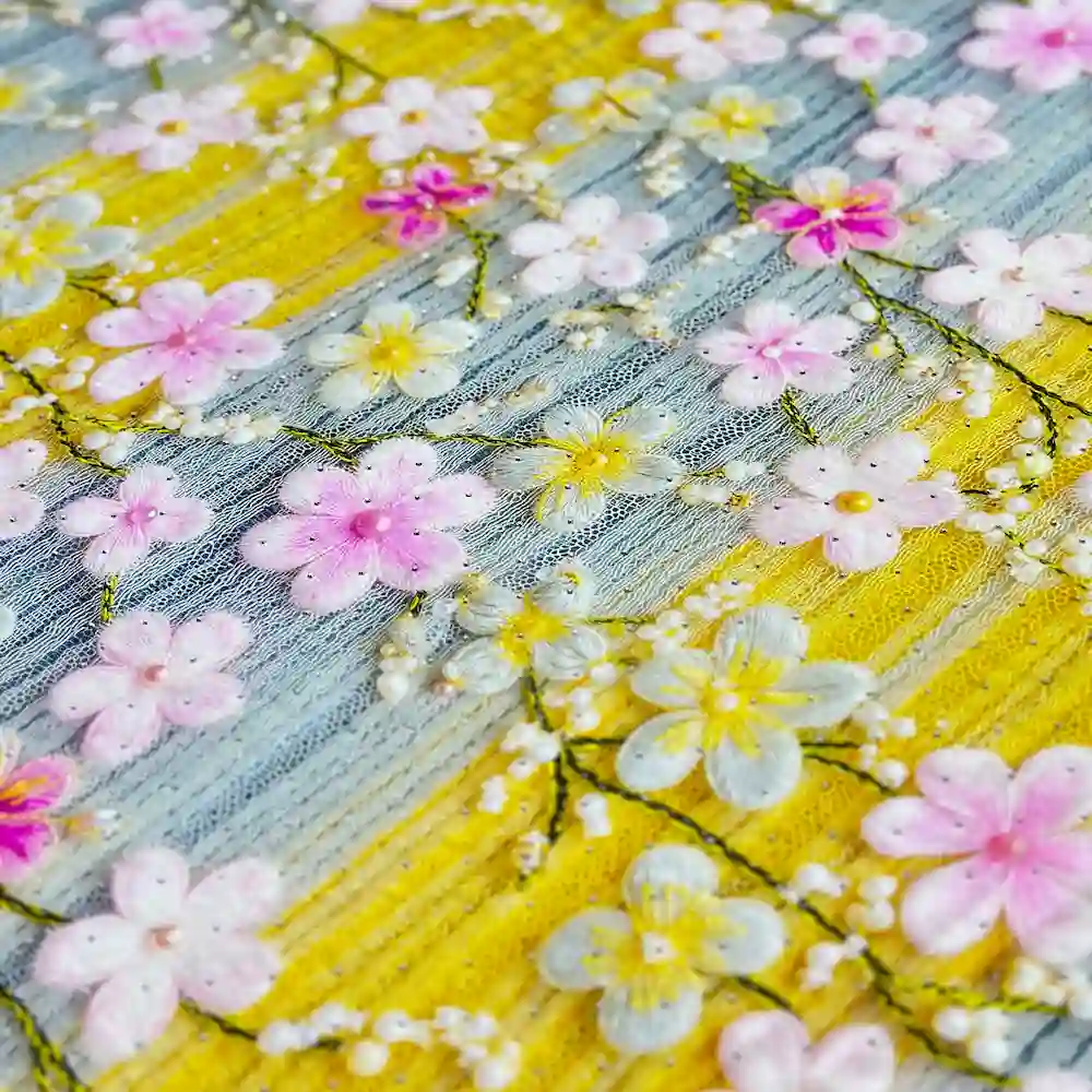 پارچه نخی نگين دار وارداتی سفارش ترك طرح كژوان - تصویر 4